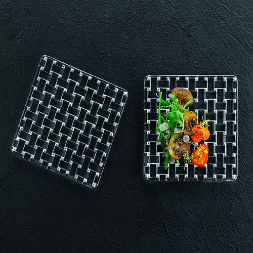 14X14 Cm Nachtmann Bossa Nova Assiette plate en verre Set de 2 pz
