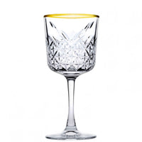 33 Cl Pasabahce Timeless Golden Touch Red Wine Glass Gold Rim in Glass Set 4 Pcs