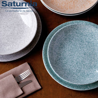33 Cm Saturnia Granito Assiette Pizza En Porcelaine Lot de 6 Pièces