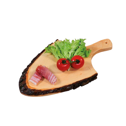 35X18 Cm Kesper Corteccia Tray with Handle in Wood