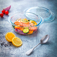 Pyrex Essentials Set ronde steelpannen van borosilicaatglas met deksel set van 3 stuks