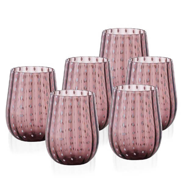 40 Cl Goccia Wasserglas aus Glas - Set mit 6 Stück