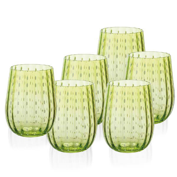 40 Cl Goccia Wasserglas aus Glas - Set mit 6 Stück