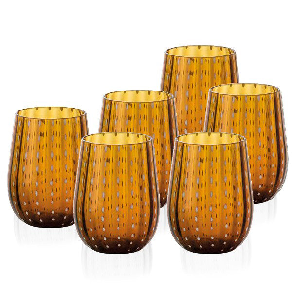 40 Cl Goccia Wasserglas aus Glas - Set mit 6 Stück