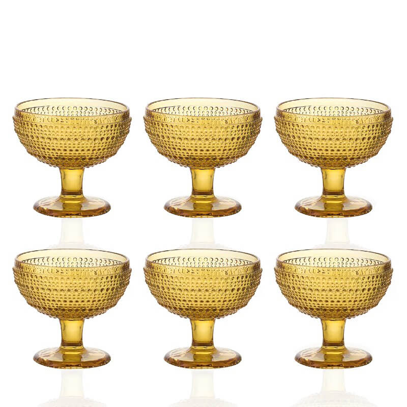 29 Cl Diamante Copa de postre de vidrio Set de 6 piezas