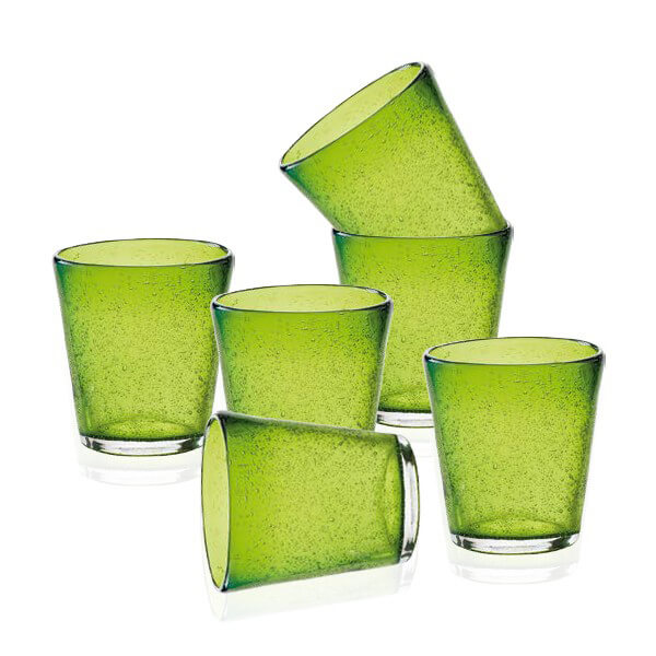 30 Cl Bollicine Bicchiere Acqua In Vetro Set 6 Pezzi