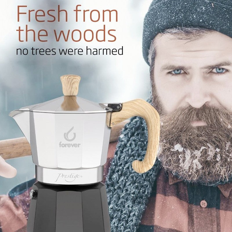 Forever Miss Prestige Woody Cafetera moka de aluminio