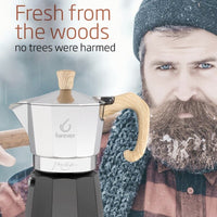 Forever Miss Prestige Woody Cafetera moka de aluminio