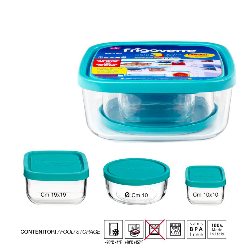 Bormioli Rocco Frigoverre Classic Contenants alimentaires set de 3 pièces