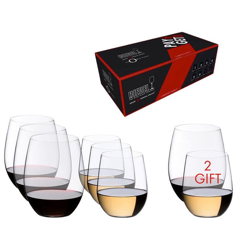 Riedel O Value Set Weingläser Cabernet Merlot Viognier Chardonnay Aus Glas Set 8 Stk