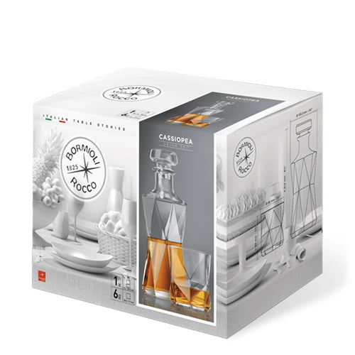 Bormioli Rocco Cassiopea Whisky Set in Glass - Set of 7 Pieces