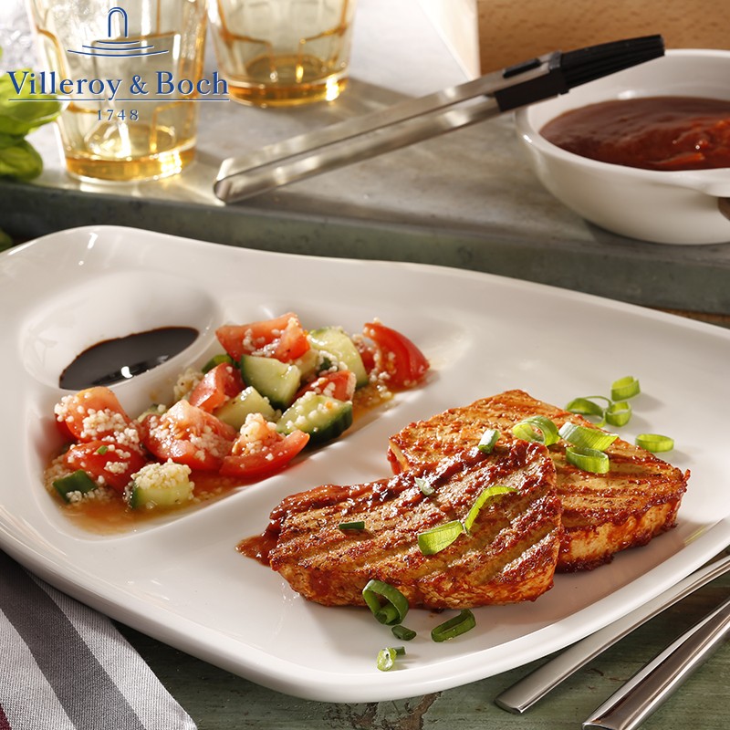 30 9X28 8 Cm Villeroy And Boch Bbq Passion Porcelain Steak Plate Set of 2 Pcs