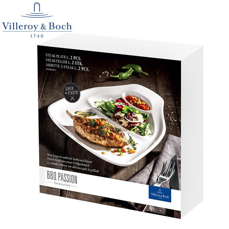 30 9X28 8 Cm Villeroy And Boch Bbq Passion Porcelain Steak Plate Set of 2 Pcs