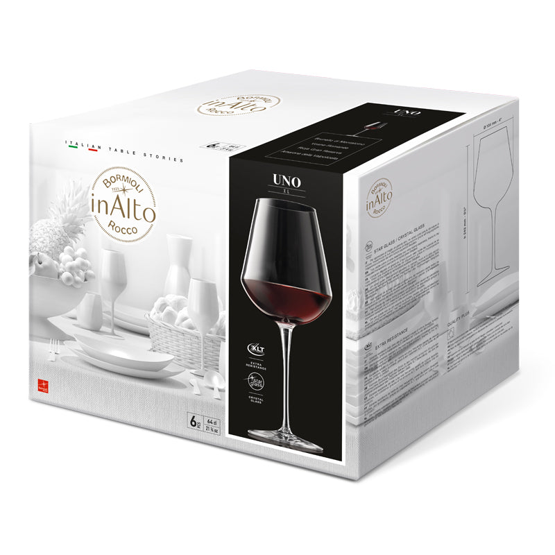 64 Cl Bormioli Rocco Inalto Uno Verre À Vin Rouge En Verre Lot de 6 Pièces