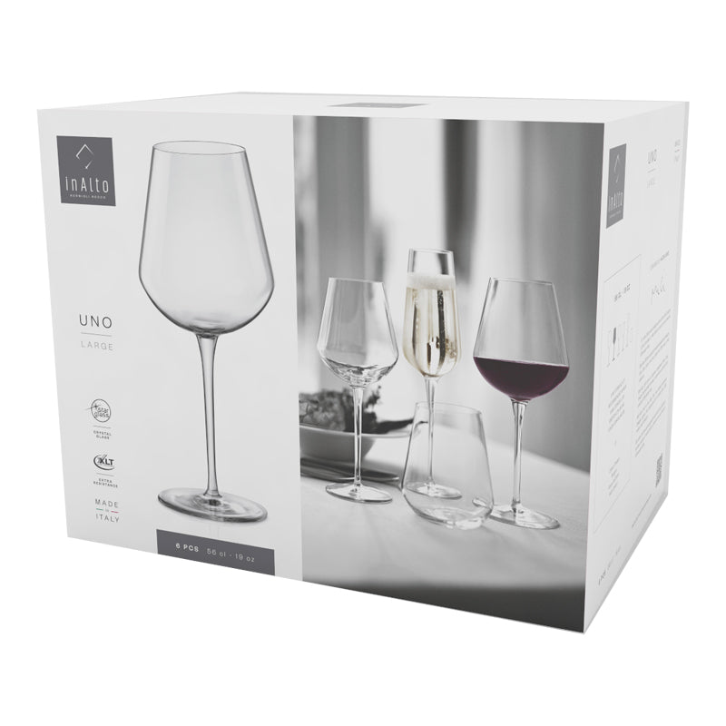 56 Cl Bormioli Rocco Inalto Uno Red Wine Glass In Glass Set of 6 Pieces