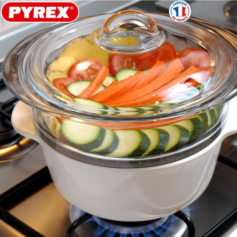 Pyrex Classic Panier vapeur rond en verre borosilicaté