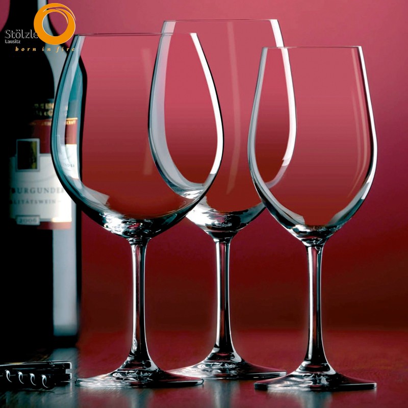 65 Cl Stolzle Lausitz Classic Long Life Bordeaux Red Wine Glass in Glass - Set of 6 Pieces