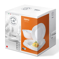 Bormioli Rocco Ebro Dinnerware Set in Opal Glass - Set of 19 Pcs