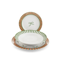 H&H Candy Service de Table En Porcelaine - Set de 18 Pcs