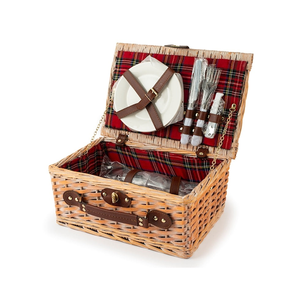 H&H Pic Nic Picknickkorb Für 2 Personen Mit Geschirr In Rattan