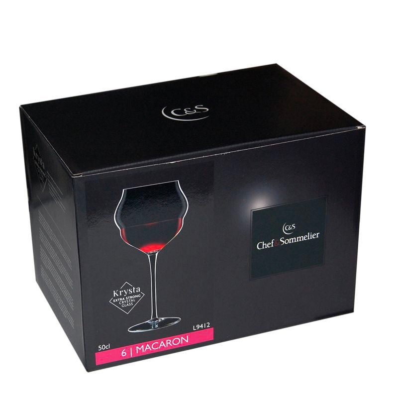 50 Cl Chef And Sommelier Macaron Red Wine Glass in Glass Set of 6 Pieces