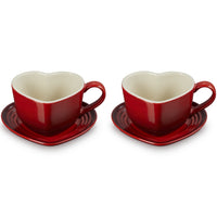 22 cl - Le Creuset Cuore Tasse Cappuccino Avec Soucoupe En Grès Émaillé Set 2 Pz