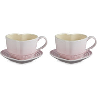 22 cl - Le Creuset Cuore Tasse Cappuccino Avec Soucoupe En Grès Émaillé Set 2 Pz