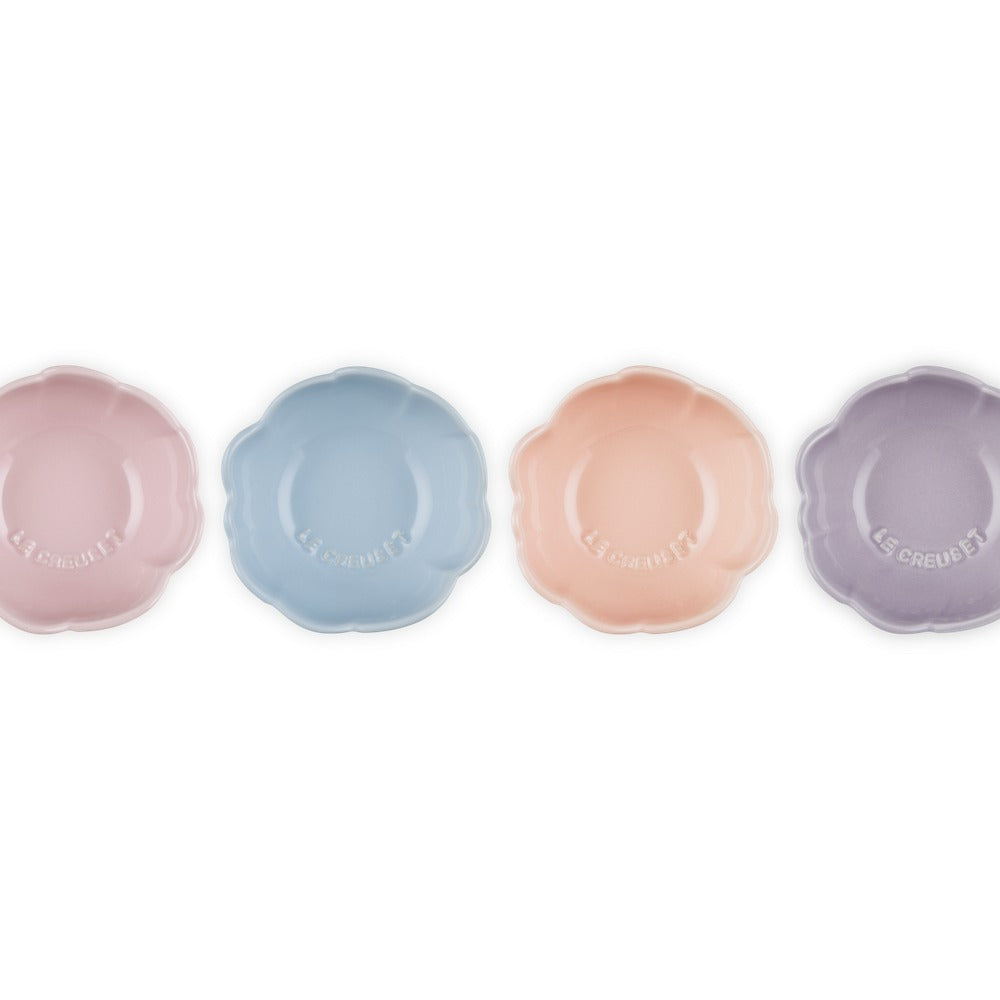 10 cm - Le Creuset Anemone Flower Bowl in Stoneware Set of 4 Pcs