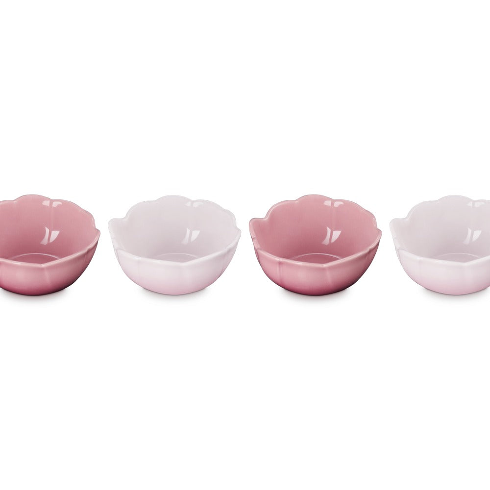 10 cm - Le Creuset Anemone Flower Bowl in Stoneware Set of 4 Pcs