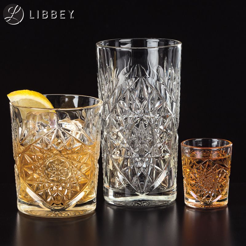 47 3 Cl Libbey Hobstar Soft Drink Glass in Glass - Set of 12 Pieces