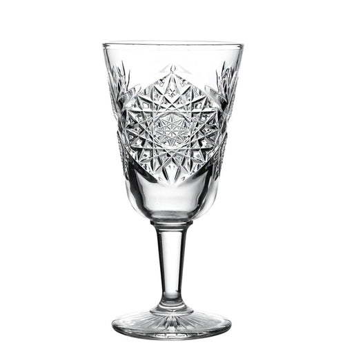 30 Cl Libbey Hobstar Red Wine Glass in Glass Set of 12 Pieces