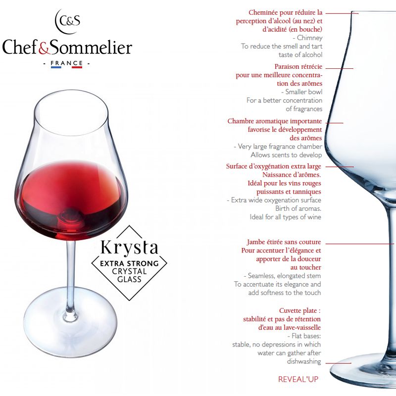 50 Cl Chef And Sommelier Reveal Up Verre à Vin Rouge en Verre - Lot de 6 Pièces