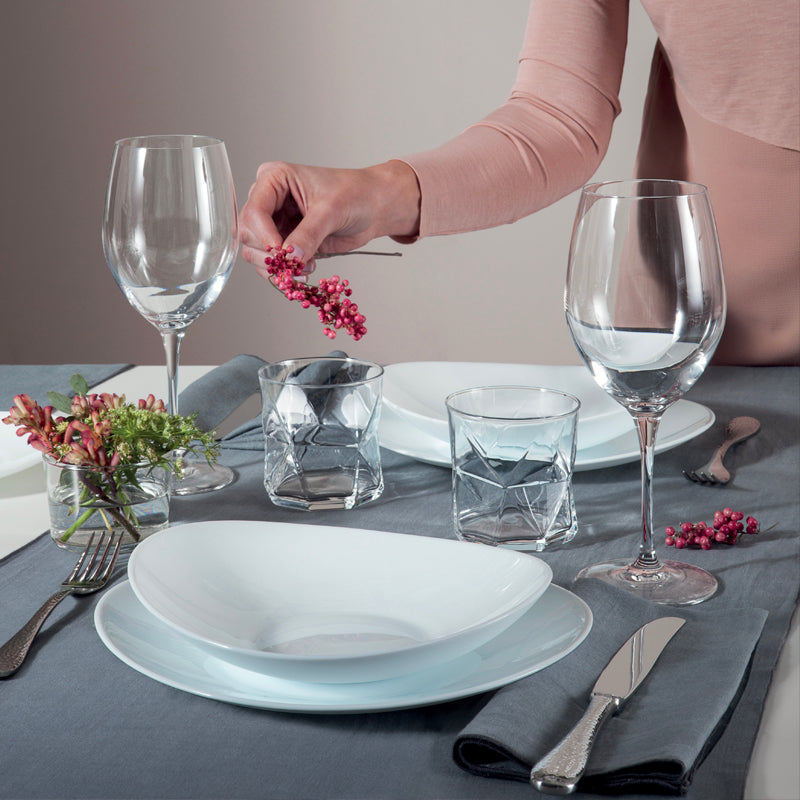 Bormioli Rocco Prometeo Service de Vaisselle en Verre Opale - Lot de 18 Pcs
