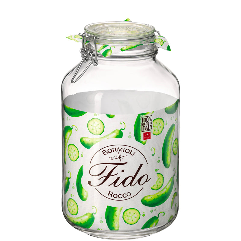 400 Cl Bormioli Rocco Fido Tarro Hermético Cilíndrico en Vidrio - Set de 6 Pzs