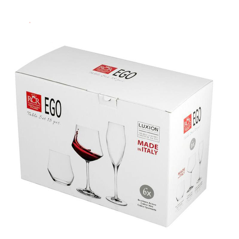 Rcr Ego Wijnglazenset van glas set van 18 stuks