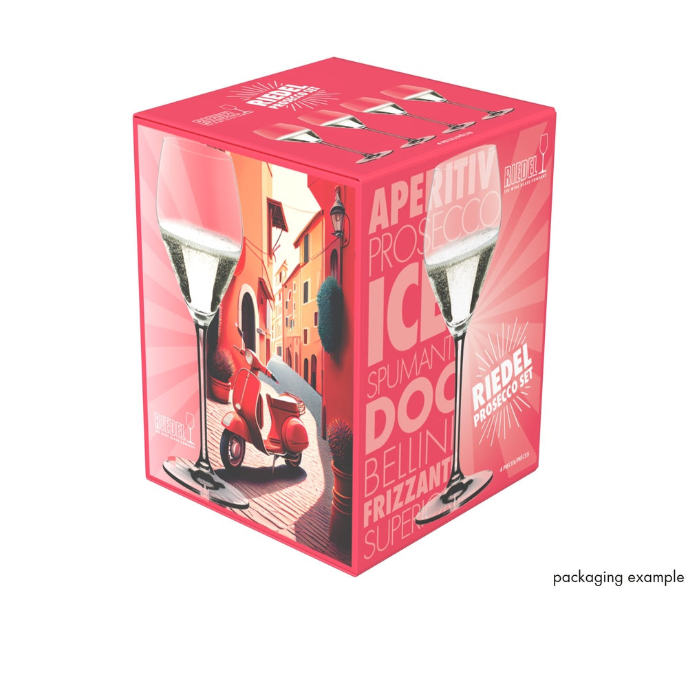 32.2 cl - Riedel Prosecco Calice Flute In Vetro Set 4 Pz