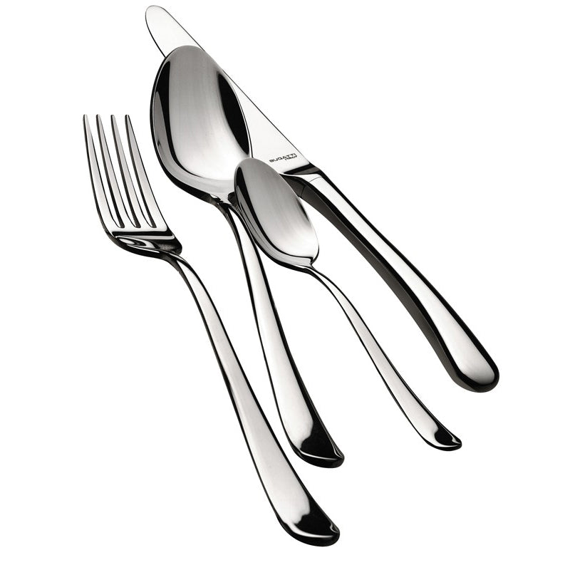 Bugatti Settimocelo Juego de cubiertos de acero inoxidable con ghiera pulida Set 24 piezas