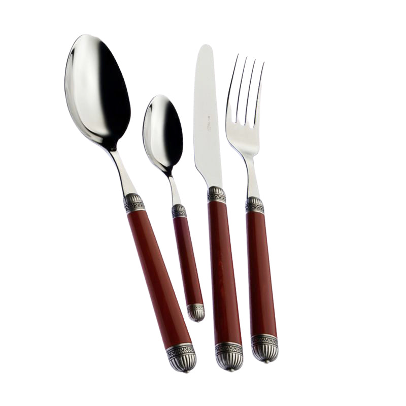 Bugatti Dorico Besteckset mit versilberter Zwinge Edelstahl und ABS Set mit 24 Stk