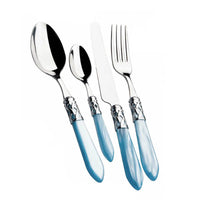 Bugatti Aladdin juego de cubiertos aro cromado acero inoxidable y acrílico - set 24 piezas
