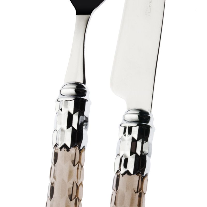 Bugatti Cristallo Cutlery Set Chrome Rim Stainless Steel Set of 24 Pz