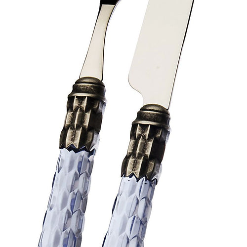 Bugatti Cristallo Juego de Cubiertos Borde Plateado Acero Inoxidable Set de 24 Pzas