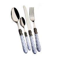 Bugatti Cristallo Juego de Cubiertos Borde Plateado Acero Inoxidable Set de 24 Pzas
