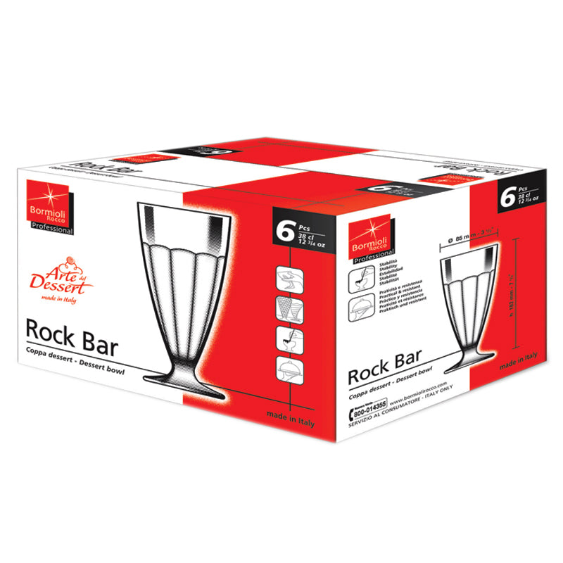 38 Cl Bormioli Rocco Rock Bar Copa de Helado en Vidrio - Set de 6 Piezas