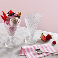 27 Cl Bormioli Rocco Gelato IJscoupe hoorntje van glas Set van 6 st