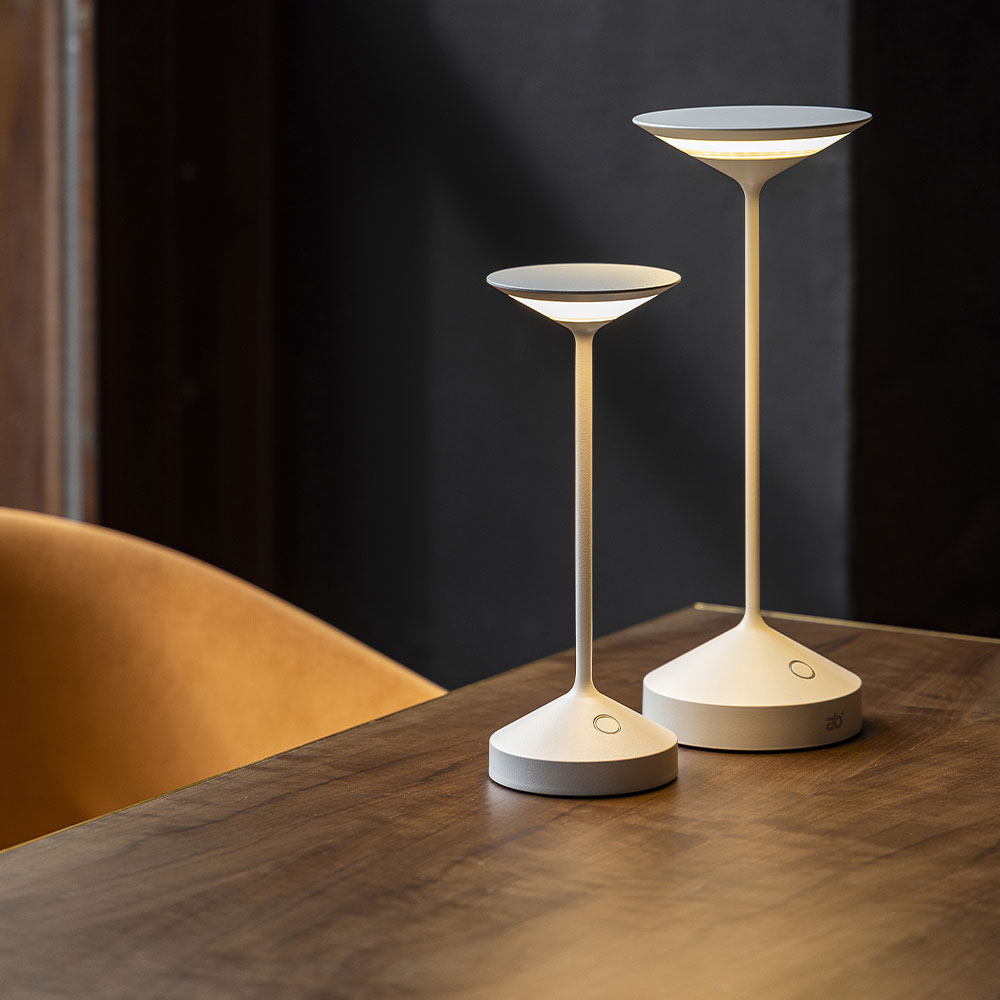22 cm - Abert Tempo Mini rechargeable table lamp in aluminum
