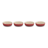 Le Creuset Tradition Mini Moldes de Tarta en Gres Esmaltado - Set de 4 Pzs
