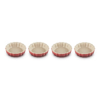 Le Creuset Tradition Mini Moldes de Tarta en Gres Esmaltado - Set de 4 Pzs