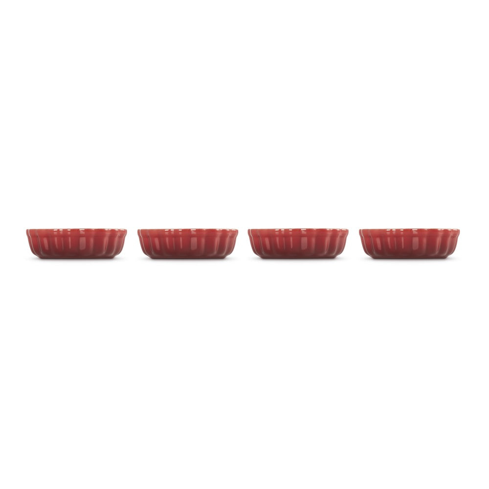 Le Creuset Tradition Mini Moldes de Tarta en Gres Esmaltado - Set de 4 Pzs