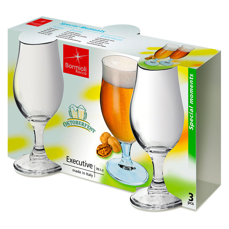 52 9 Cl Bormioli Rocco Excutive Bierglas aus Glas - Set mit 3 Stück