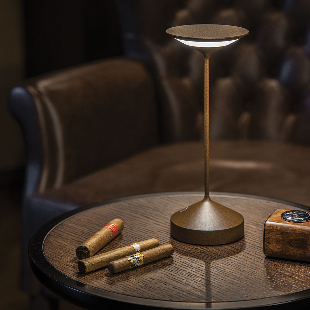 22 cm - Abert Tempo Mini rechargeable table lamp in aluminum